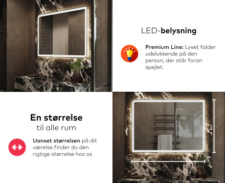 Badeværelsesspejl med lys L146 #5