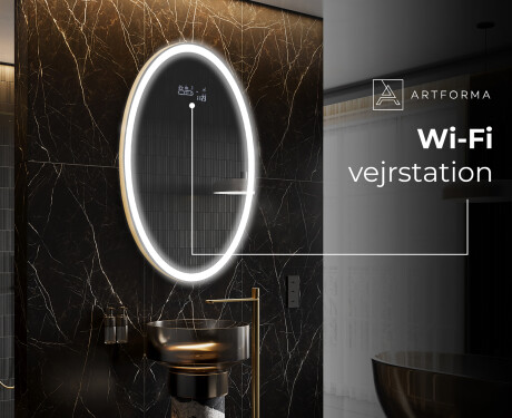 Ovalt badeværelses spejl med LED L227 - Lodret #6