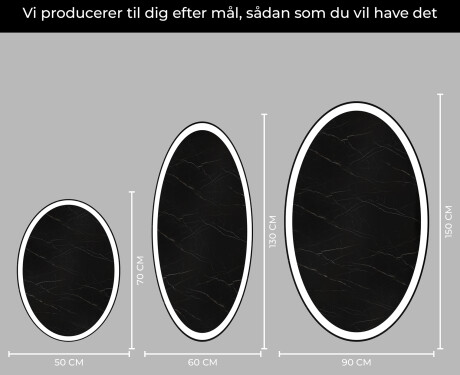 Ovalt badeværelses spejl med LED L227 - Lodret #4