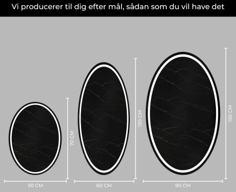Ovalt badeværelses spejl med LED L228 - Lodret #4