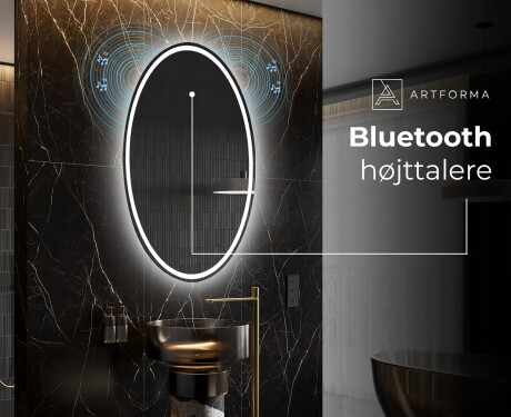 Ovalt badeværelses spejl med LED L228 - Lodret #5