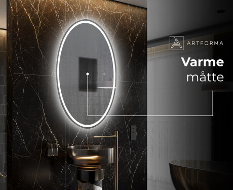 Ovalt badeværelses spejl med LED L228 - Lodret #8