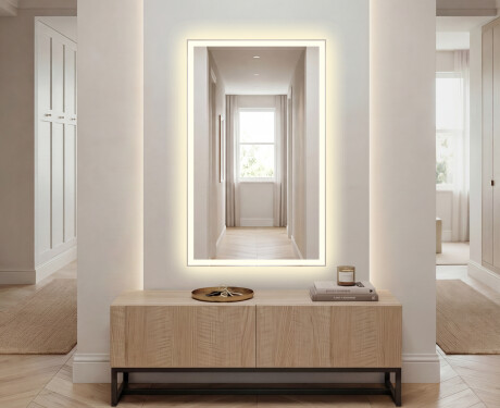 Vertikal spejl med LED-baglys LED01