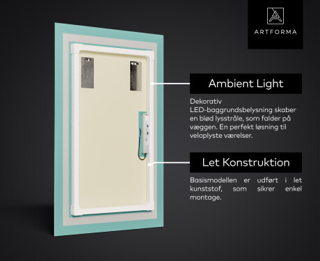 Vertikal spejl med LED-baglys LED01 #3