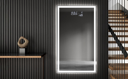 Vertikal spejl med LED-baglys LED01