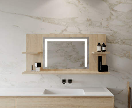 LED spejl til væg med hylde L11 #10