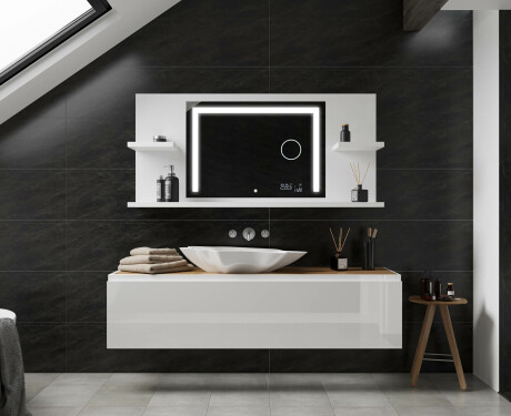 LED spejl til væg med hylde L11 #2