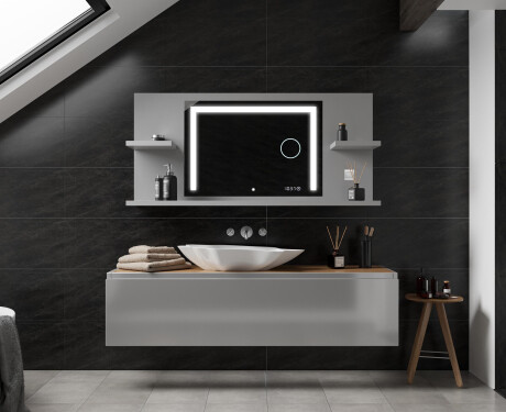 LED spejl til væg med hylde L11 #3