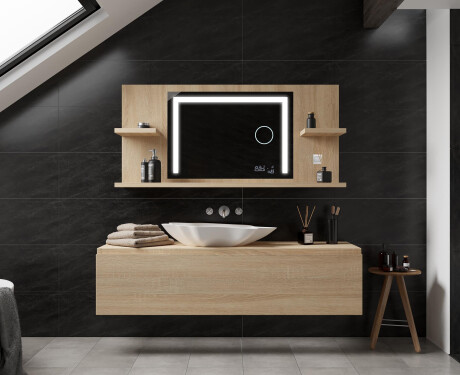 LED spejl til væg med hylde L11 #4