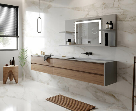 LED spejl til væg med hylde L11 #8