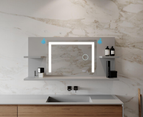 LED spejl til væg med hylde L11 #9