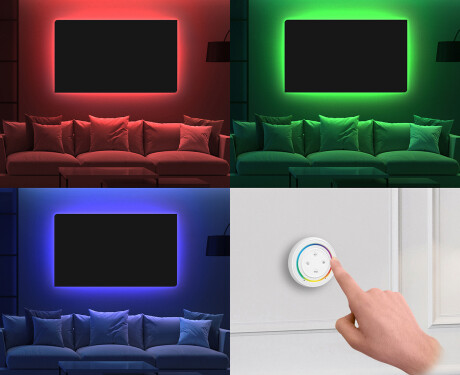 Afrundede moderne farvet spejl dekoration L173 #11