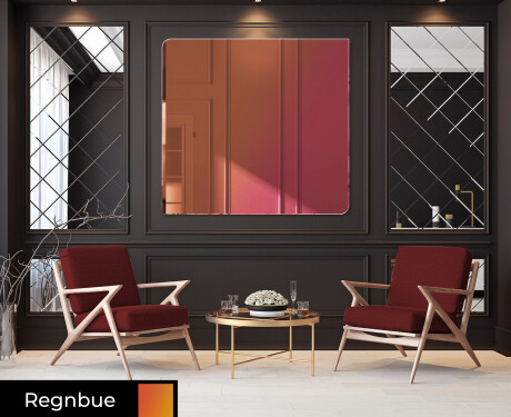 Afrundede moderne farvet spejl dekoration L173 #7