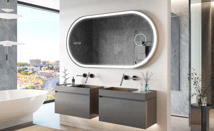 Ovalt badeværelses spejl med LED L230
