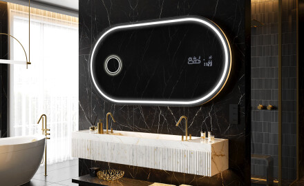 Ovalt badeværelses spejl med LED L231