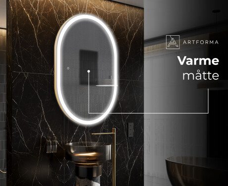 Ovalt badeværelses spejl med LED L230 - Lodret #8