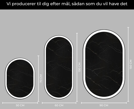Ovalt badeværelses spejl med LED L230 - Lodret #4