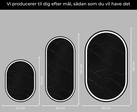 Ovalt badeværelses spejl med LED L231 - Lodret #4