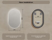 Ovalt badeværelses spejl med LED 50x80cm med koldt LED-lys 7000K, varmt lys 3000K eller neutralt lys 4500K #7