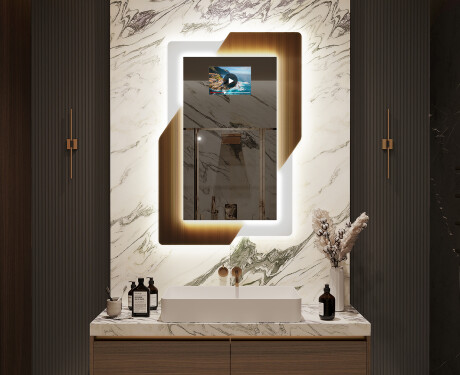 Langt spejl med lys - Retro