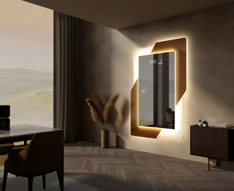 Langt spejl med lys - Retro #11