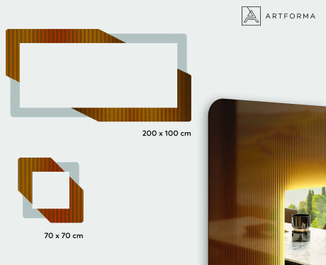 Langt spejl med lys - Retro #3
