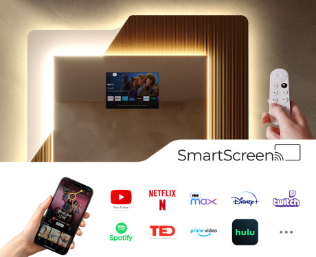 Langt spejl med lys - Retro #4