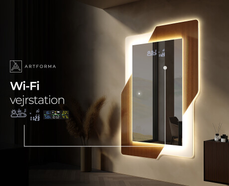 Langt spejl med lys - Retro #5