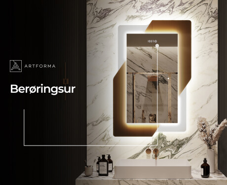 Langt spejl med lys - Retro #6