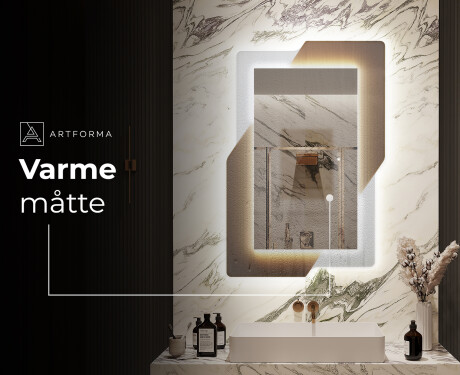 Langt spejl med lys - Retro #8