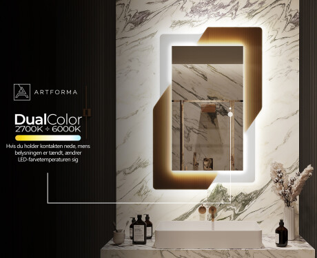 Langt spejl med lys - Retro #10