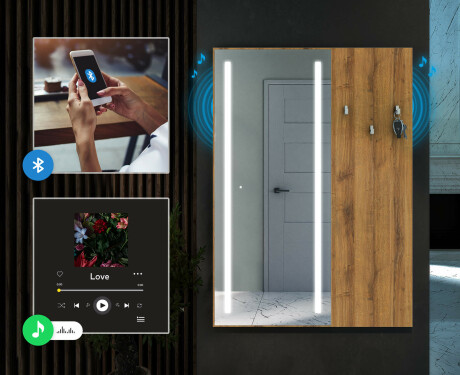 LED spejl med knager til entre - Andes #10