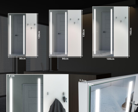 LED spejl med knager til entre - Andes #11