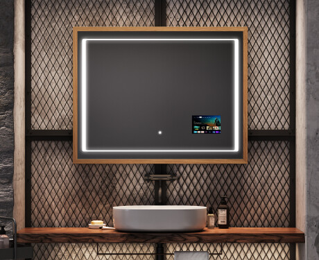 Vintage spejl med lys til badeværelse - FrameLine L61