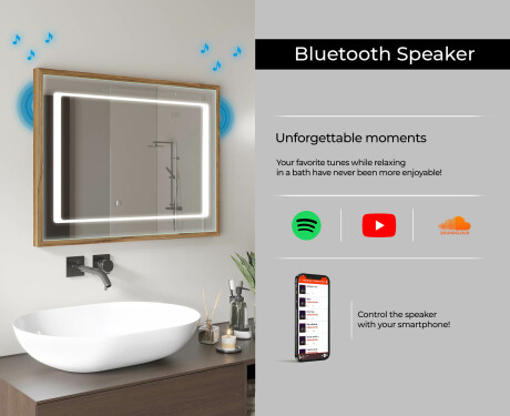 Vintage spejl med lys til badeværelse - FrameLine L61 #11