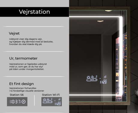 Vintage spejl med lys til badeværelse - FrameLine L61 #8