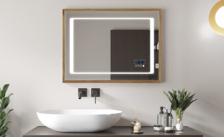 Vintage spejl med lys til badeværelse - FrameLine L61