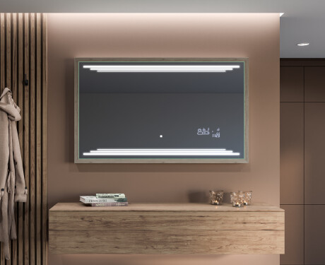 Badeværelsesspejl med LED-belysning og ramme - FrameLine L75 #10