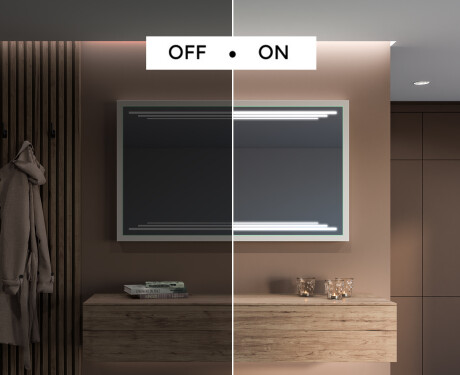 LED spejle til badeværelse med træramme - FrameLine L75 #4