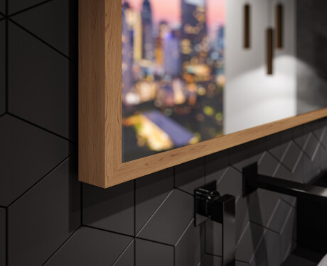 LED spejle til badeværelse med træramme - FrameLine L128 #3