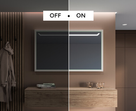 LED spejle til badeværelse med træramme - FrameLine L128 #4