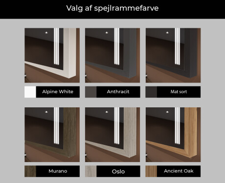 Badeværelsesspejl med lys LED med træramme - FrameLine L131 #2