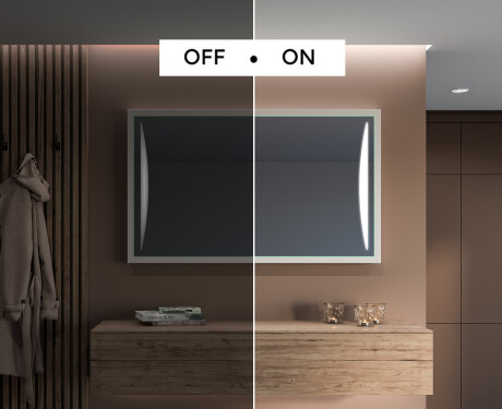 LED spejle til badeværelse med træramme - FrameLine L135 #4