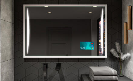 LED spejle til badeværelse med træramme - FrameLine L135