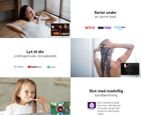 Afrundet spejl i egetræramme med LED-belysning #3