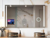 Smart Rektangulært LED Badeværelsesspejl med iPad Displine L02 Apple Ramme