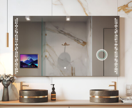 Moderne LED Spejl med iPad Displine L38 Ramme