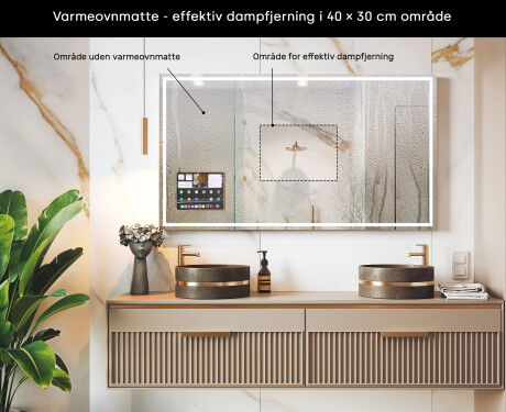 Rektangulært Smart LED Apple Spejl med Displine L49 Ramme #7