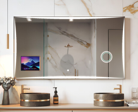 Rektangulært Smart LED Apple Spejl med Displine L77 Ramme