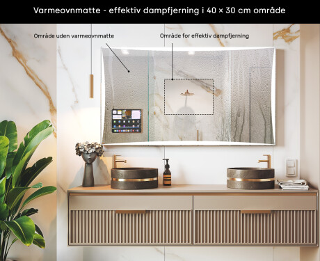Rektangulært Smart LED Apple Spejl med Displine L77 Ramme #7